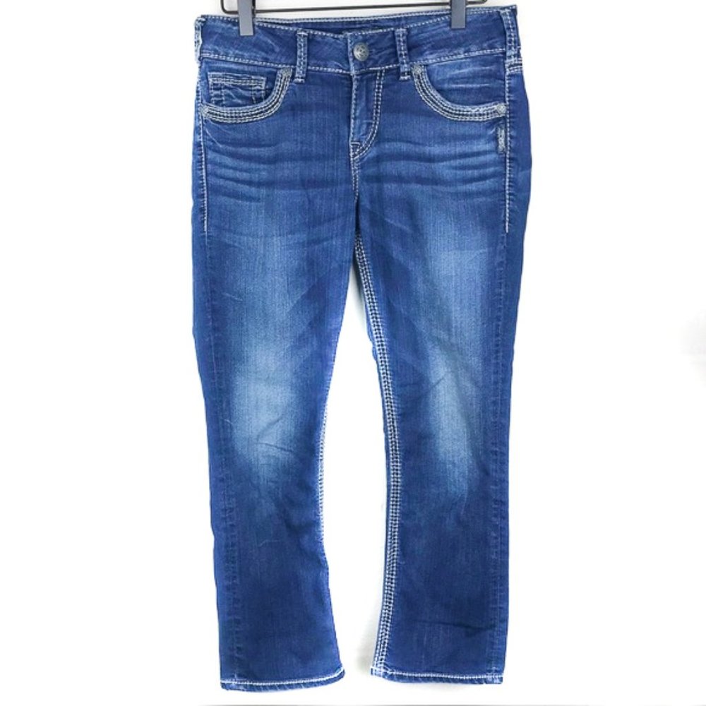 Silver Jeans Suki Mid Capri Crop Jeans Medium Wash